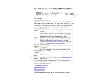 恭喜芳同學(xué)成功獲得圣安德魯斯大學(xué)市場(chǎng)營(yíng)銷專業(yè)錄取通知書-優(yōu)越教育