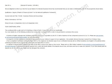 恭喜李同學(xué)成功拿到華威大學(xué)財(cái)會(huì)專業(yè)（碩士）Offer-優(yōu)越教育